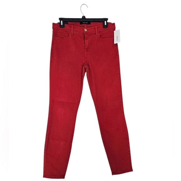J Brand Skinny Crop Low Rise Red Jeans 30 NWT - Picture 1 of 10